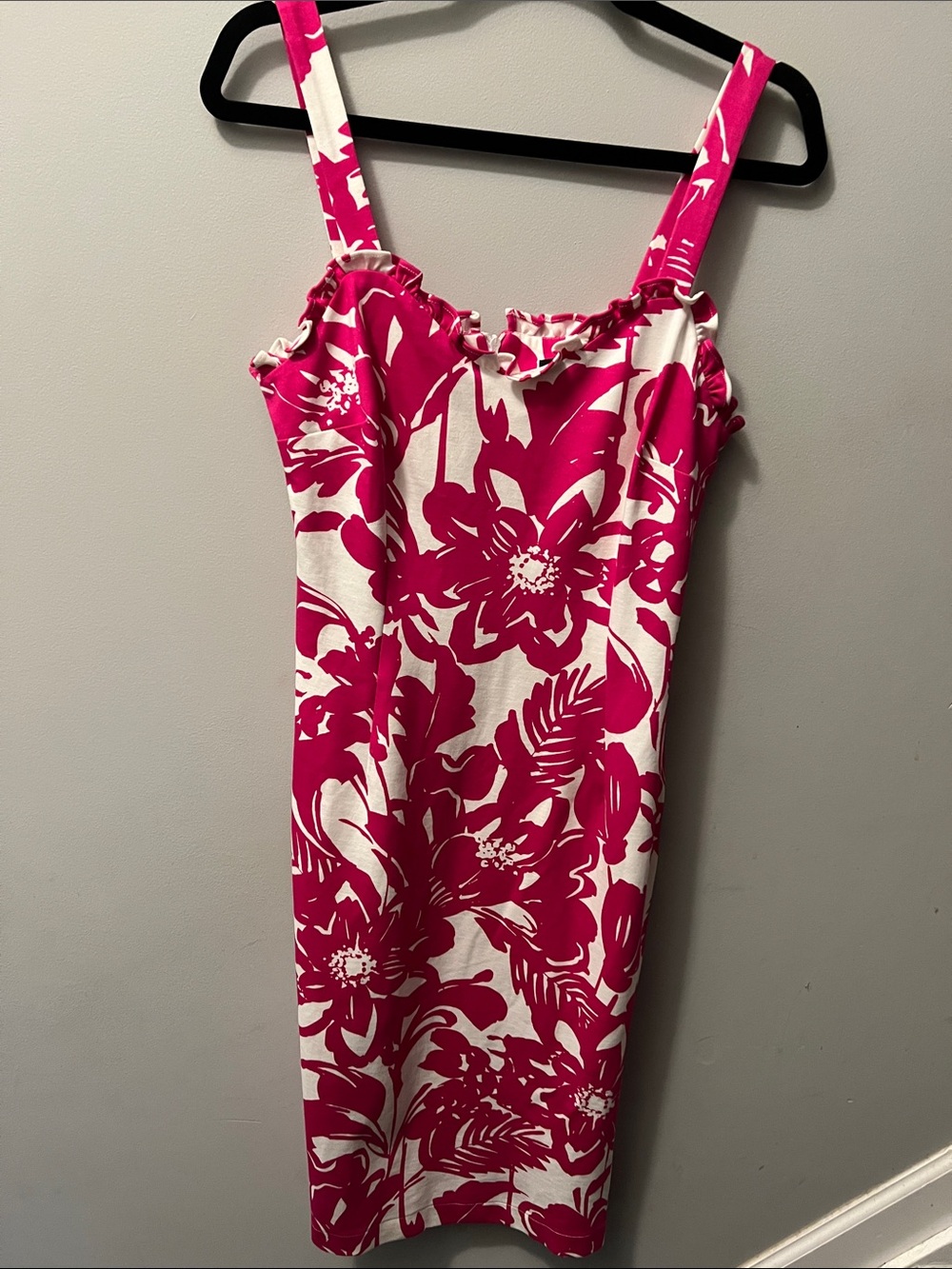 Trina Turk Pink & White Floral Midi Dress